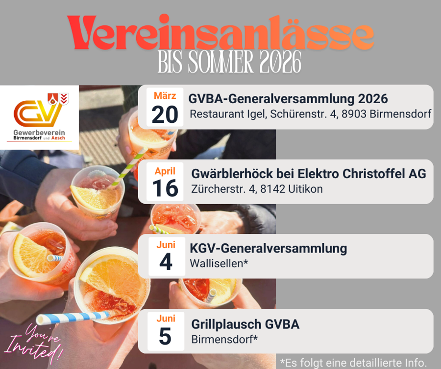Vereinsanlässe GVBA
